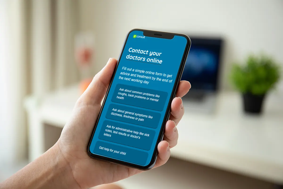 Image of eConsult on mobile phone